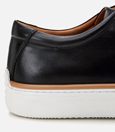 Erkek Deri Siyah Hafif Tabanlı Günlük Ayakkabı