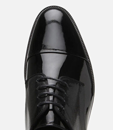 Erkek Rugan Deri Siyah Şık Klasik Ayakkabı