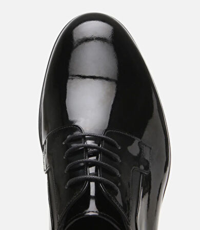 Erkek Rugan Deri Siyah Şık Klasik Ayakkabı