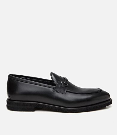 Erkek Deri Siyah Hafif Tabanlı Klasik Loafer