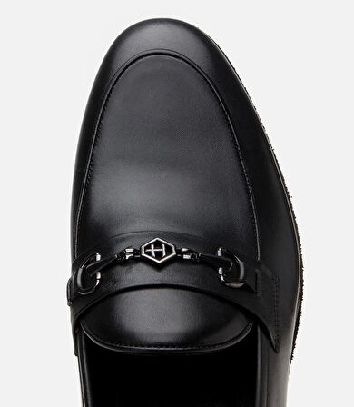 Erkek Deri Siyah Hafif Tabanlı Klasik Loafer