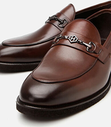 Erkek Deri Kahverengi Hafif Tabanlı Klasik Loafer