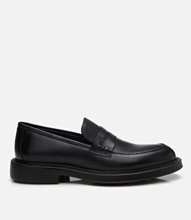 Erkek Deri Siyah Ultra Hafif Tabanlı Klasik Loafer