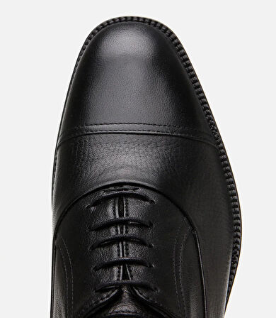 Erkek Deri Siyah Bağcıklı Şık Klasik Ayakkabı