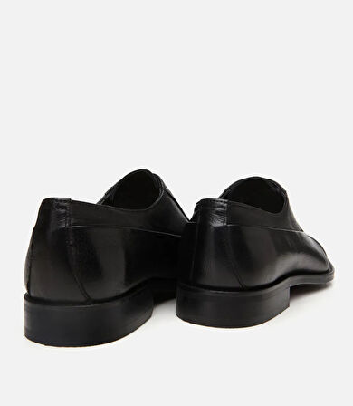 Erkek Deri Siyah Bağcıklı Şık Klasik Ayakkabı