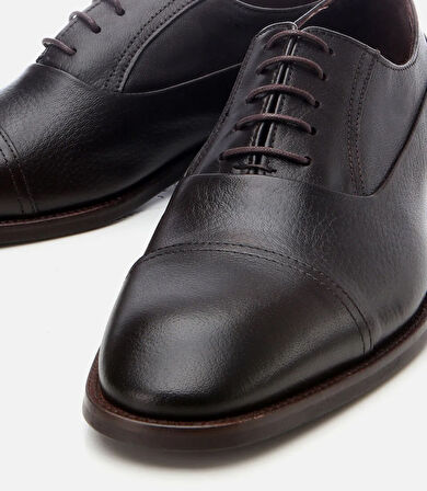 Erkek Deri Kahverengi Bağcıklı Şık Klasik Ayakkabı