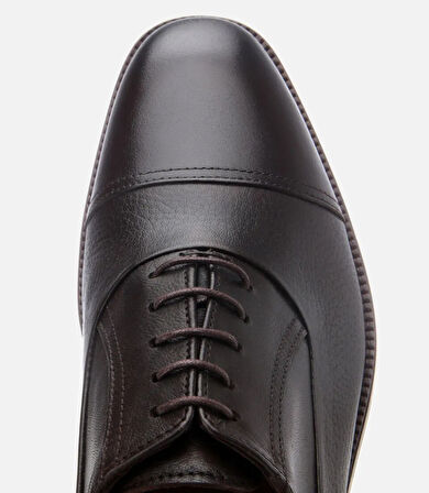 Erkek Deri Kahverengi Bağcıklı Şık Klasik Ayakkabı