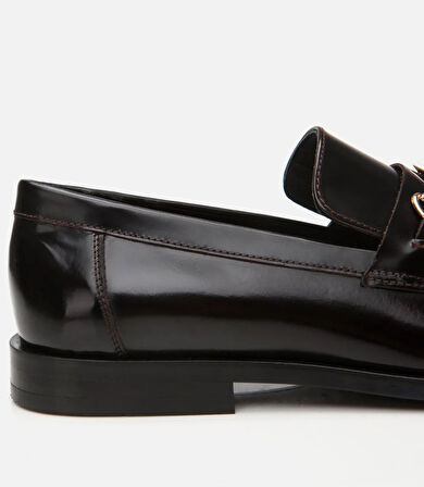 Erkek Deri Bordo Toka Detaylı Klasik Loafer