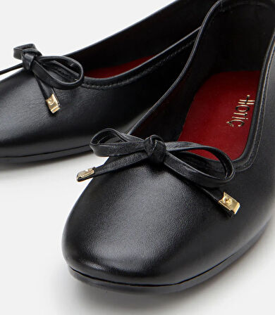 Kadın Deri Siyah Babet