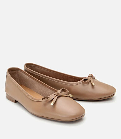 Kadın Deri Bej Babet