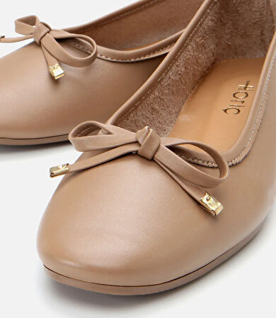 Kadın Deri Bej Babet