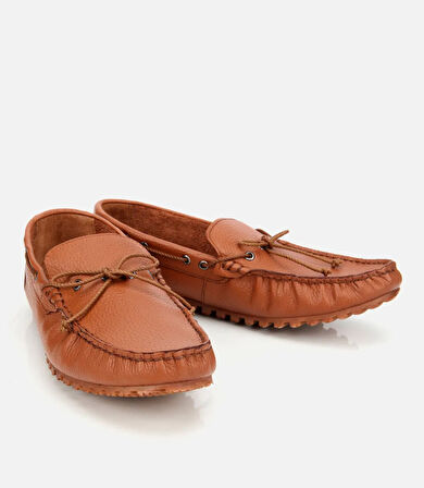 Erkek Deri Taba Esnek Tabanlı Günlük Loafer