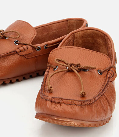 Erkek Deri Taba Esnek Tabanlı Günlük Loafer