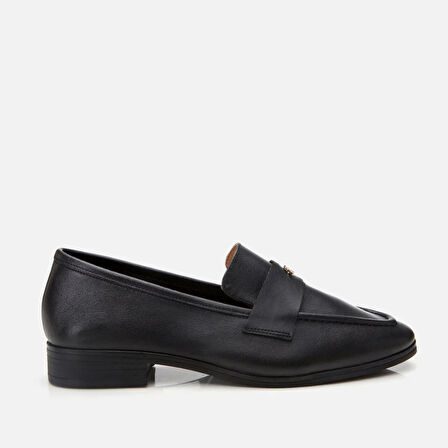 Hakiki Deri Siyah Kadın Loafer