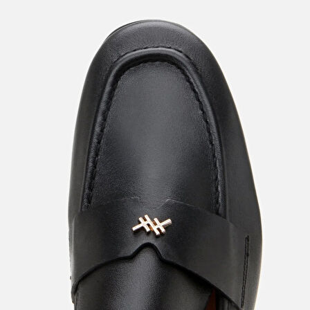 Hakiki Deri Siyah Kadın Loafer