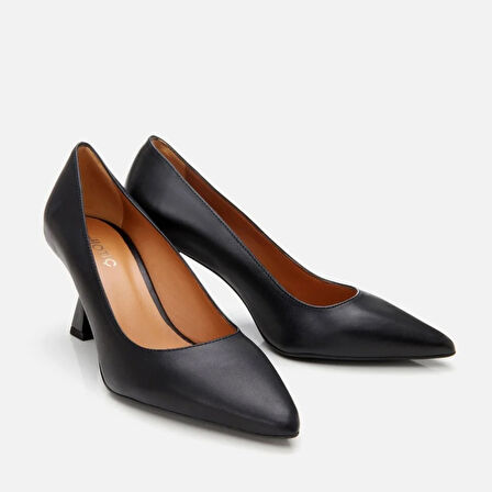 Hakiki Deri Siyah Kadın Stiletto
