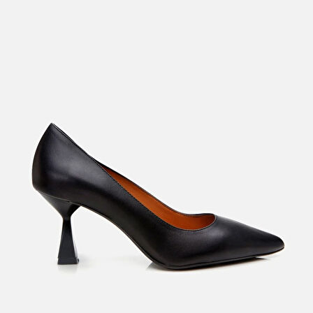 Hakiki Deri Siyah Kadın Stiletto