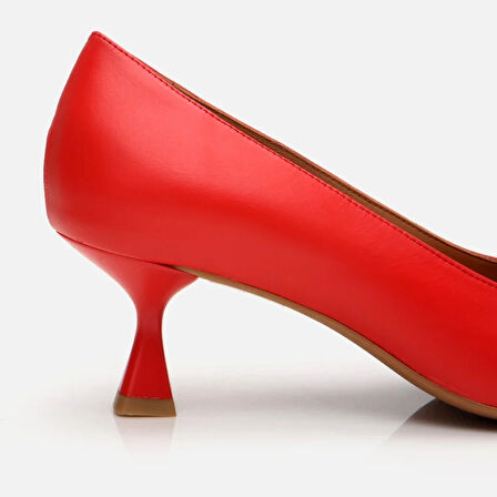 Hakiki Deri Kırmızı Kadın Stiletto