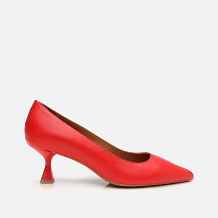 Hakiki Deri Kırmızı Kadın Stiletto