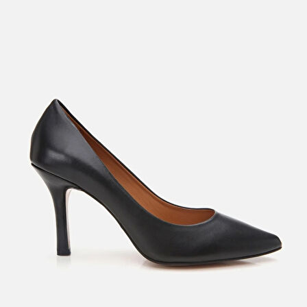 Hakiki Deri Siyah Kadın Stiletto