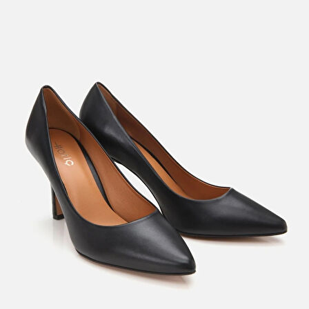 Hakiki Deri Siyah Kadın Stiletto