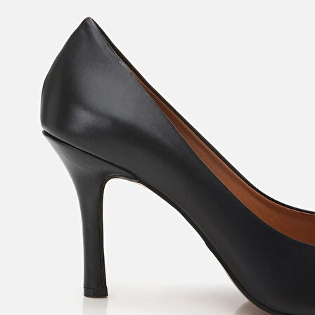 Hakiki Deri Siyah Kadın Stiletto