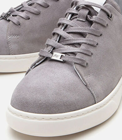 Erkek Süet Deri Gri Ultra Hafif Tabanlı Spor Ayakkabı