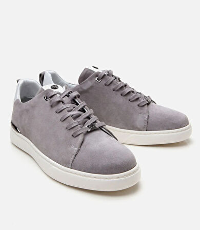 Erkek Süet Deri Gri Ultra Hafif Tabanlı Spor Ayakkabı
