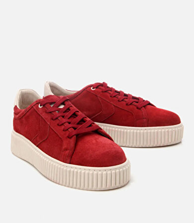 Erkek Süet Deri Kırmızı Günlük Ayakkabı