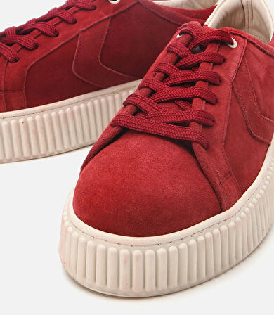 Erkek Süet Deri Kırmızı Günlük Ayakkabı