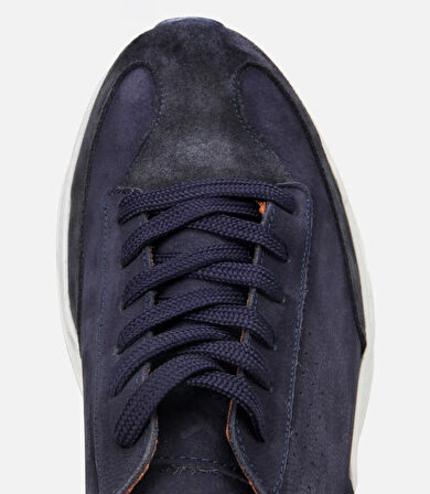 Erkek Nubuk Deri Lacivert Ultra Hafif Tabanlı Spor Ayakkabı
