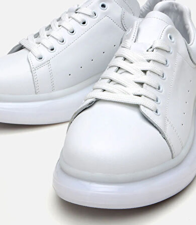 Erkek Deri Beyaz Spor Ayakkabı