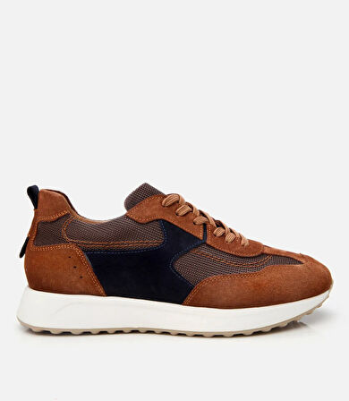 Erkek Süet Deri Taba Ultra Hafif Tabanlı Spor Ayakkabı