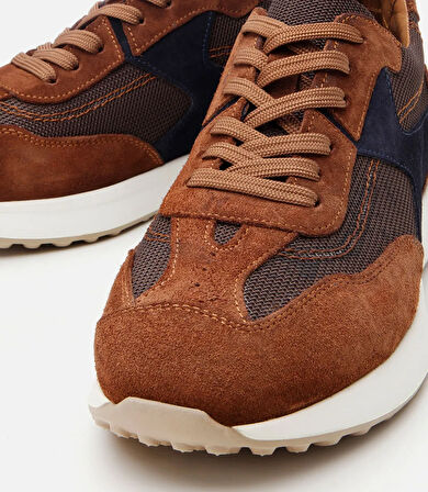 Erkek Süet Deri Taba Ultra Hafif Tabanlı Spor Ayakkabı