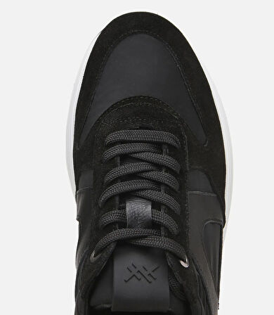 Erkek Süet Deri Siyah Hafif Tabanlı Spor Ayakkabı