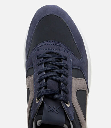 Erkek Süet Deri Lacivert Hafif Tabanlı Spor Ayakkabı