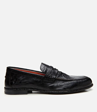 Erkek Deri Siyah Ultra Hafif Tabanlı Klasik Loafer