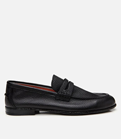 Erkek Deri Siyah Ultra Hafif Tabanlı Loafer