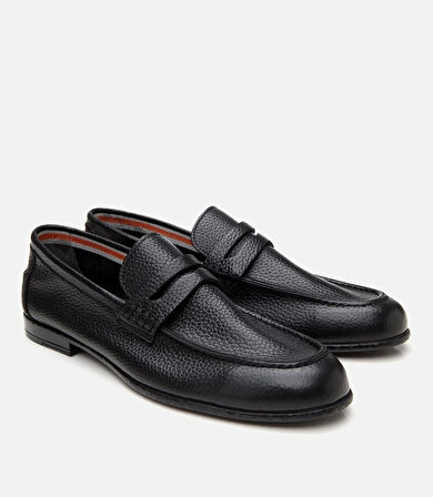 Erkek Deri Siyah Ultra Hafif Tabanlı Loafer