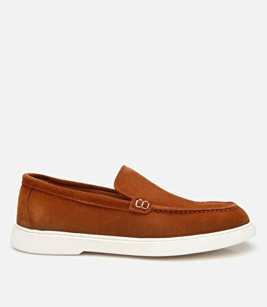 Erkek Süet Deri Taba Loafer