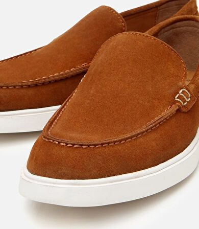 Erkek Süet Deri Taba Loafer