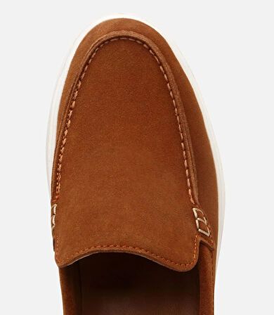 Erkek Süet Deri Taba Loafer