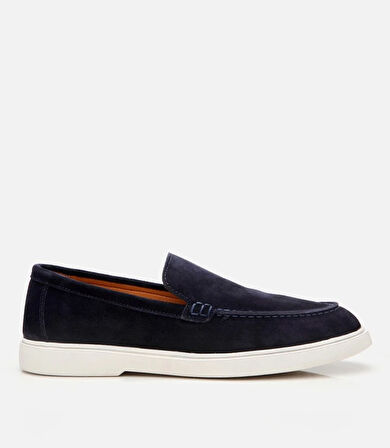 Erkek Süet Deri Lacivert Loafer