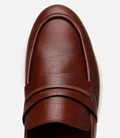 Erkek Deri Taba Ultra Hafif Tabanlı Klasik Loafer