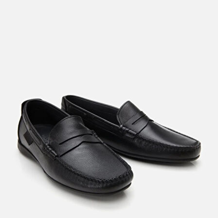 Hakiki Deri Siyah Erkek Loafer