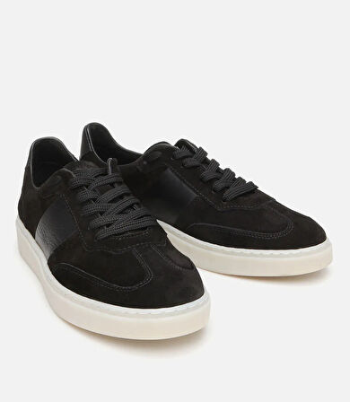 Erkek Süet Deri Siyah Spor Ayakkabı