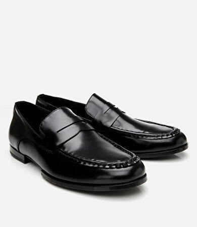 Erkek Deri Siyah Klasik Loafer