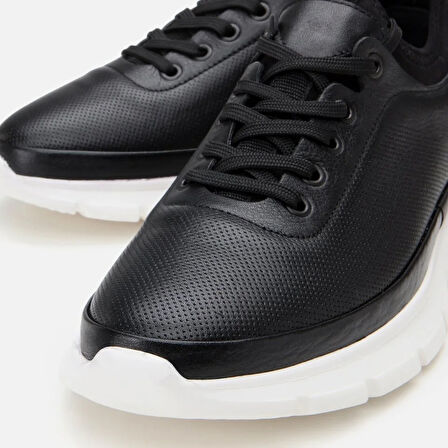 Erkek Deri Siyah Spor Ayakkabı