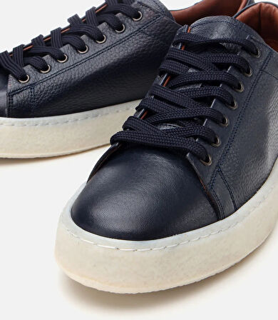 Erkek Deri Lacivert Spor Ayakkabı