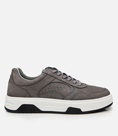 Erkek Deri Beyaz Yüksek Tabanlı Spor Ayakkabı